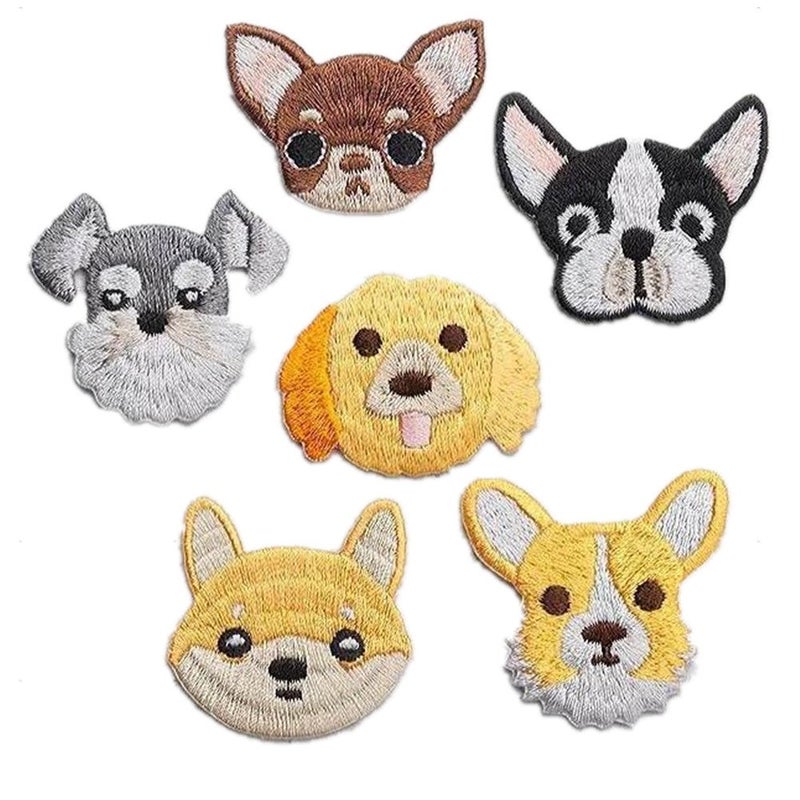 Zhiheng 15pcs Cute Dog Cat Iron on Patches Embroidered Applique Motif for DIY Garments Embellishment Earring Making(Dog+Cat) - Image 5